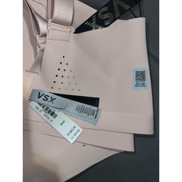 New Victorias Secret Sports Bra 36DD Pink Featherweight High Support Turbo Wick - Picture 5 of 6